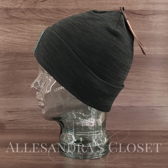 The North Face Hat Beanie Tnf Black Heather Embroidered Earthscape Knit Outdoor - Picture 4 of 5